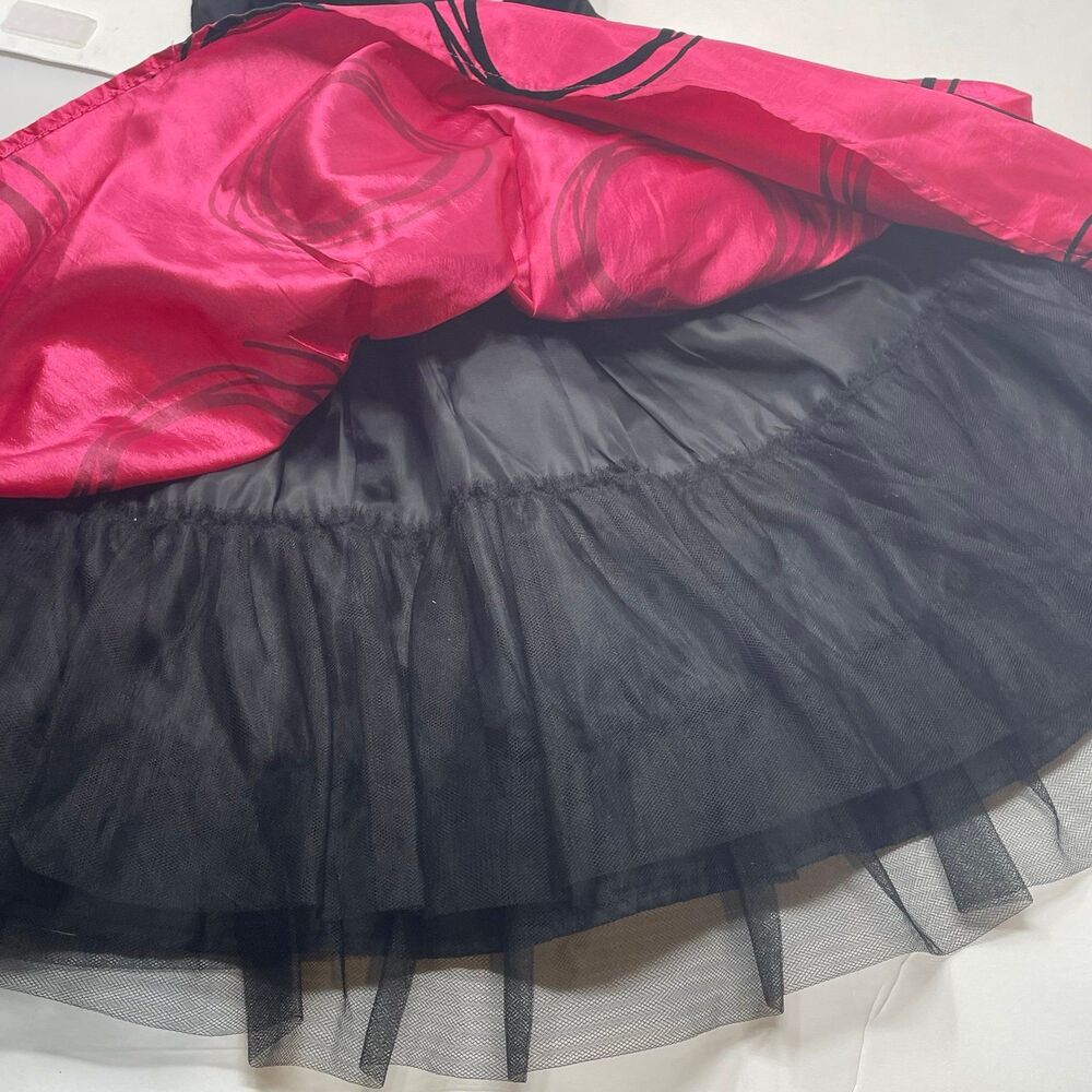 Lilybird Girls 2T Pink Black Velvet Tulle Party Dress - Picture 8 of 9